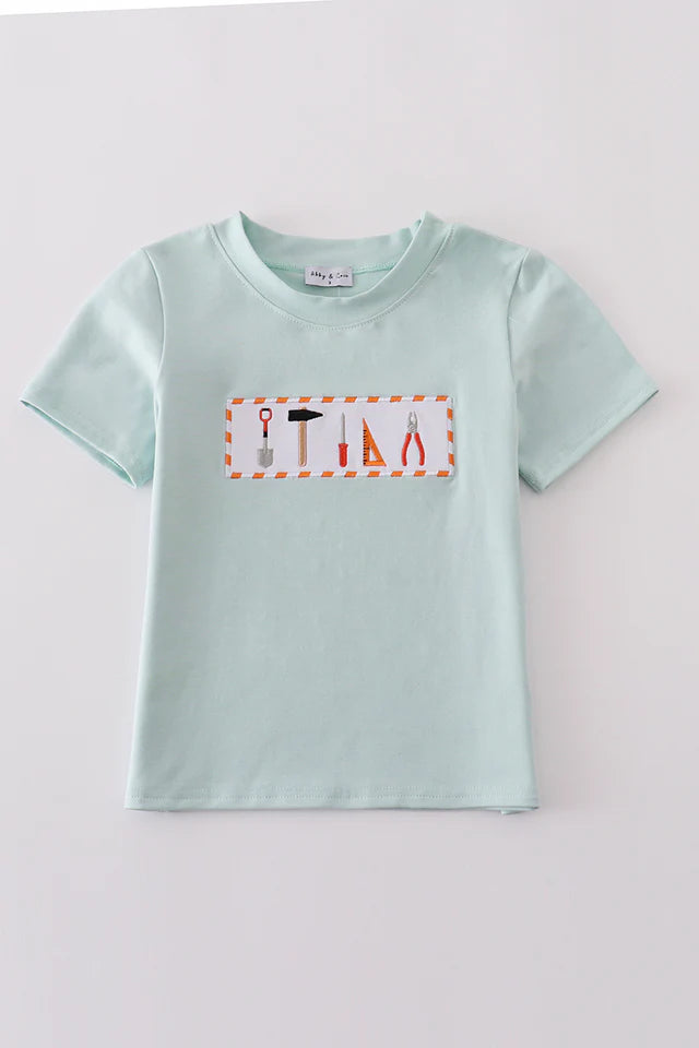 Blue Tool Time Smocked Tee