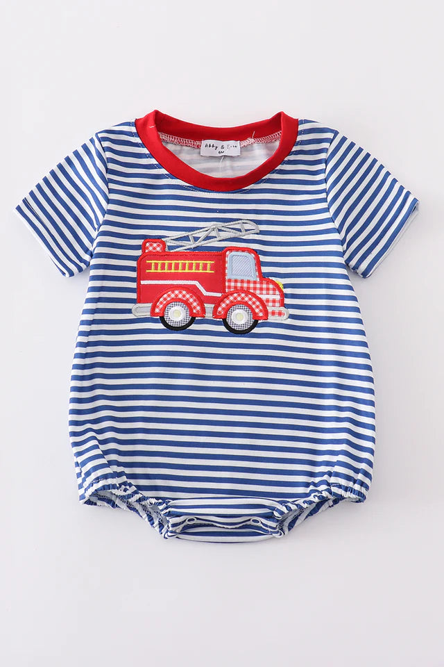 Firetruck Embroidered bubble