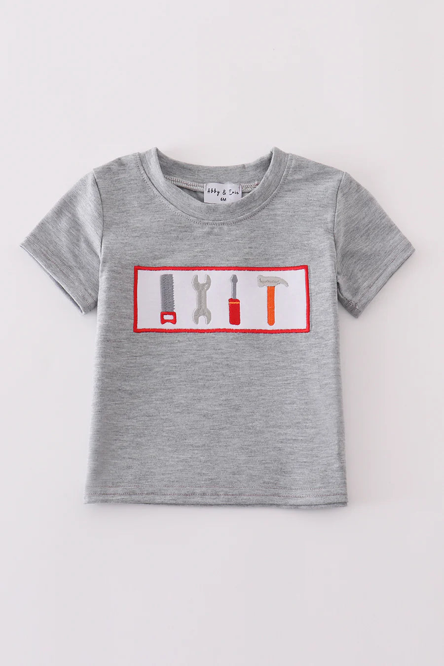 Grey Tool Time Smocked Tee