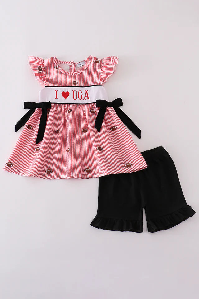 I LOVE UGA ruffle short set