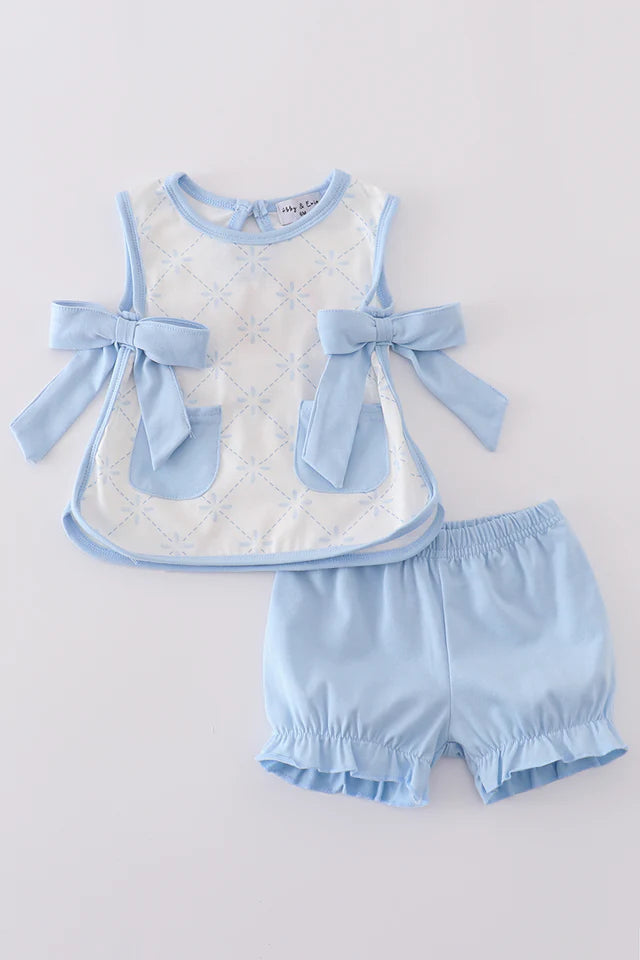 Blue Lattice bloomer set