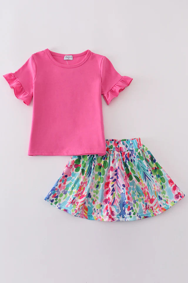 Rainbow Garden skort set