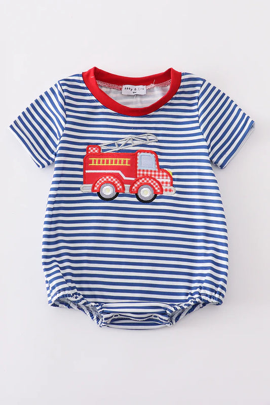 Firetruck Embroidered bubble
