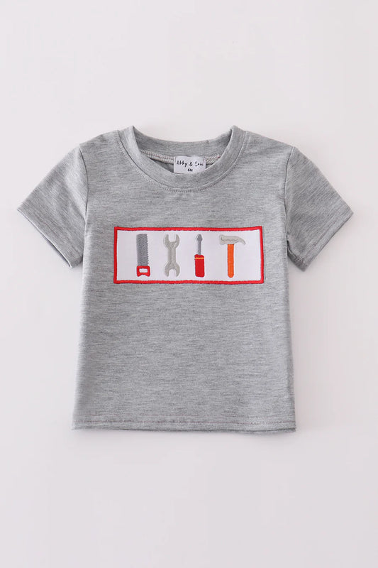 Grey Tool Time Smocked Tee