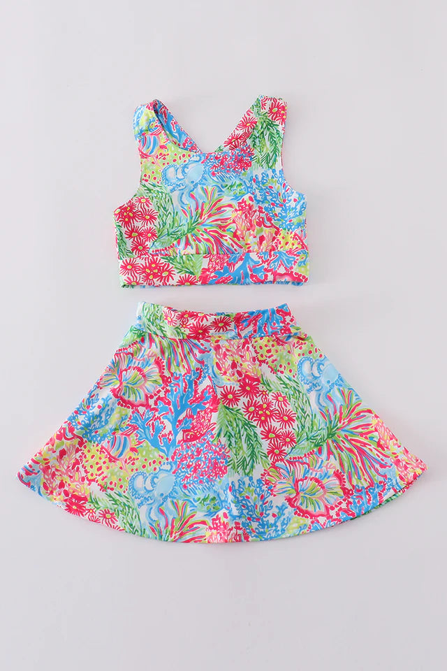 Pastel Tropics Tennis skort set